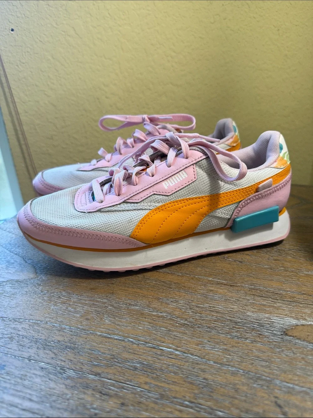 Puma Women's Pink and Orange Retro Runner Sneaker